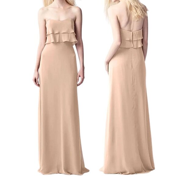 NWT Unaltered JENNY YOO Olivia Desert Rose Strapless Dress Prom Bridesmaid Sz 8 - Picture 1 of 9